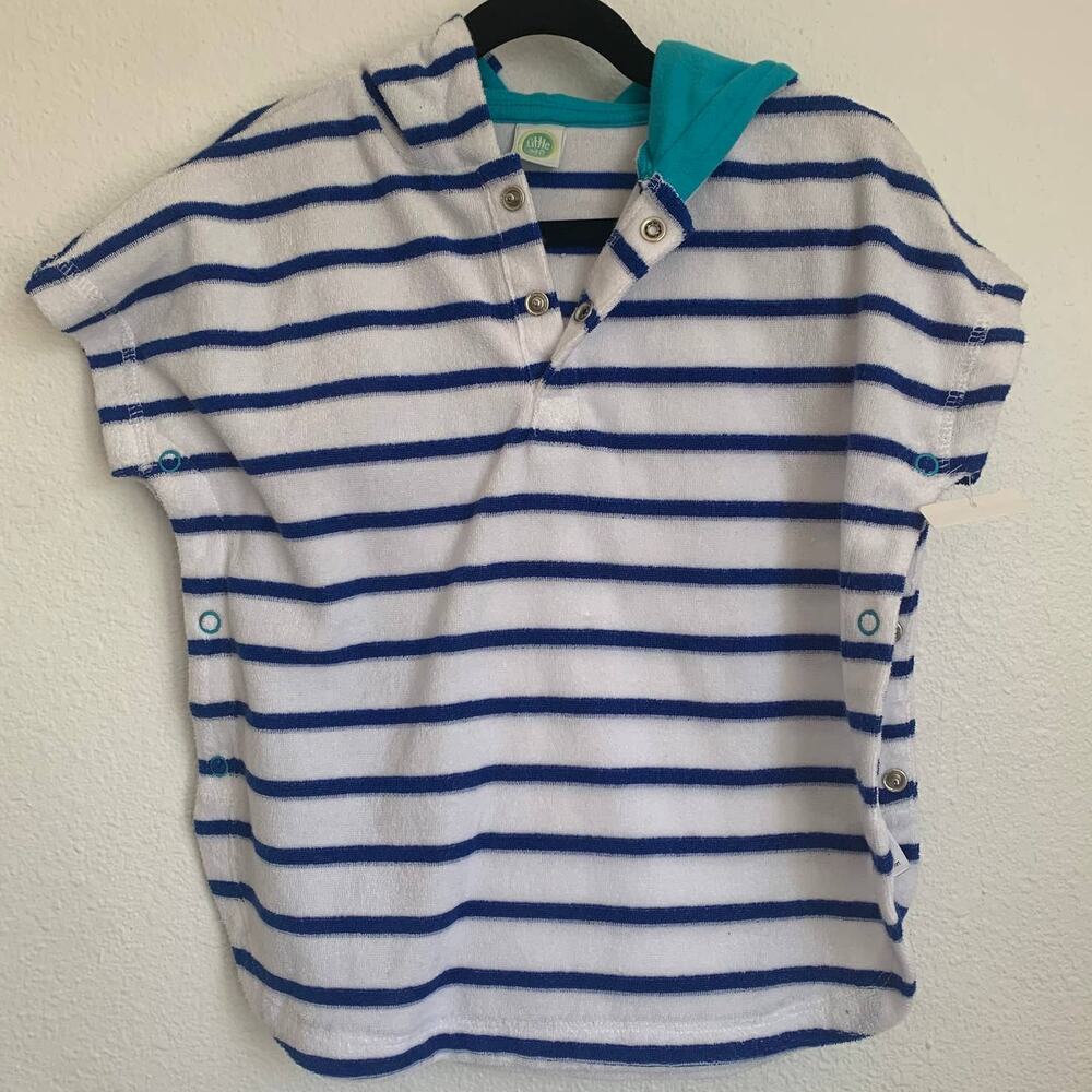 NEW Little Me Terry Striped Hooded Swim Cover Up